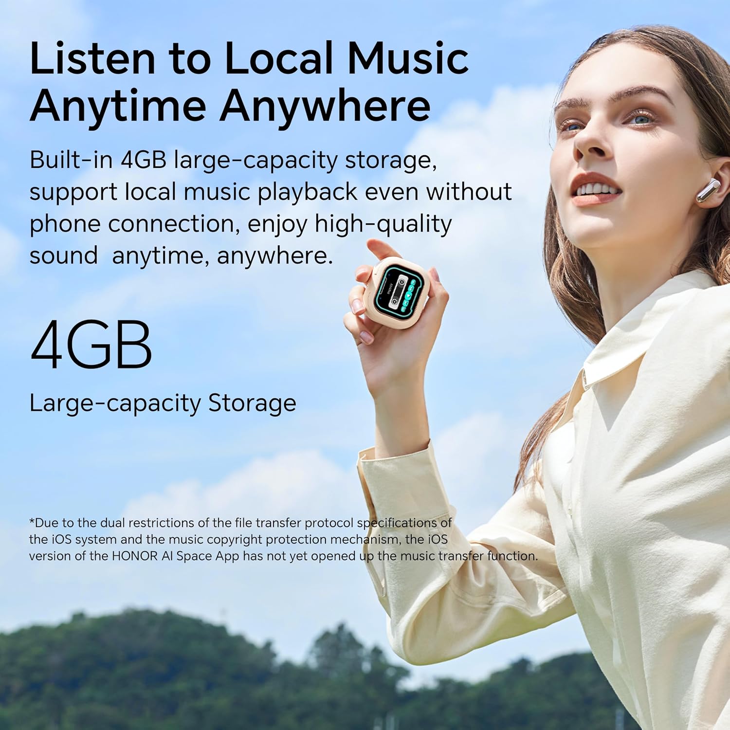 HONOR CHOICE CuBuds Wireless Earbuds with 2” Interactive Touch Screen, 50H Battery Life, 12.4mm Dynamic Driver, AI Call Noise Cancellation, IP54 Water Resistance & Dual Device Connection – Khaki