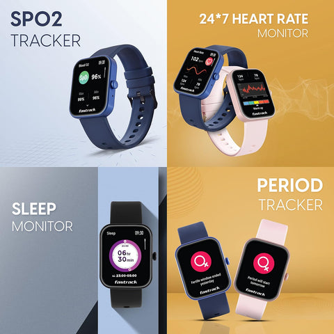 Fastrack Reflex Hello|BT Calling|1.69” HD Display|50+ Sports Modes|100+ Watchfaces|Game|BP Monitor|24x7 HRM| SpO2|Sleep Monitor|Custom Watchface|5 Day* Battery|Camera & Music Control|IP68|Light Blue