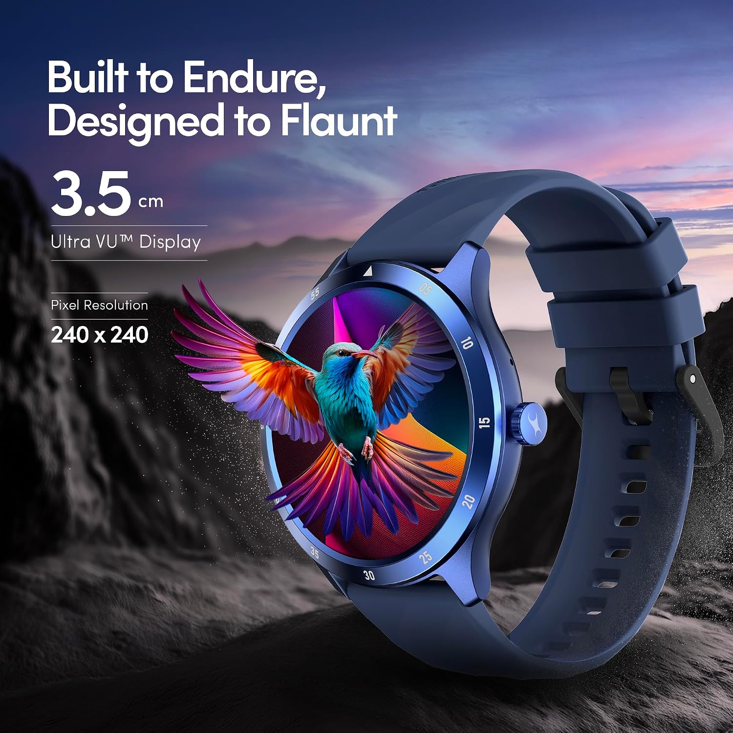 Fastrack Jupiter Flex Smart Watch, 1.38" UltraVu Display, Bluetooth Calling, Health Suite with SpO2, Heart Rate, Sleep Tracking, 100+ Watch Faces, (Blue)