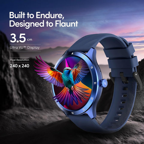 Fastrack Jupiter Flex Smart Watch, 1.38" UltraVu Display, Bluetooth Calling, Health Suite with SpO2, Heart Rate, Sleep Tracking, 100+ Watch Faces, (Blue)