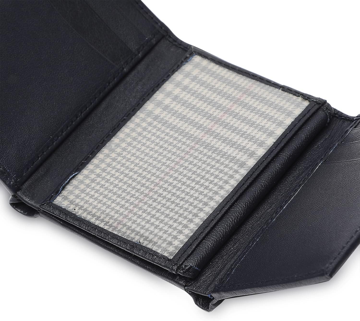 Tri-Fold Organised Wallet Flat Nappa Genuine and Smooth Leather Upper IM2021XDA0006-400-Navy Blue