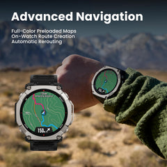 Amazfit T-Rex Ultra 2 Dual Band GPS Outdoor Smartwatch Ti Body 51mm, 3.8cm, Sapphire AMOLED Display, Flashlight, 30 Days Battery, Offline Maps, 10 ATM, 180+ Sports Mode for Devices