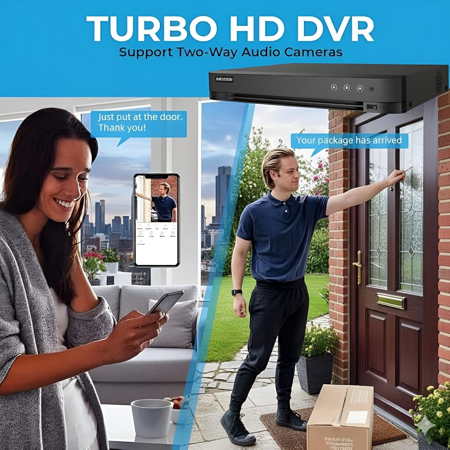 Hikvision IDS-7208HQHI-M1/XT 8-Channel 5MP Turbo HD DVR | Support 2-Way Audio | AcuSense Enabled | H.265+ Compression | Hybrid Video Input | HDMI/VGA Output | Smart Motion Alerts