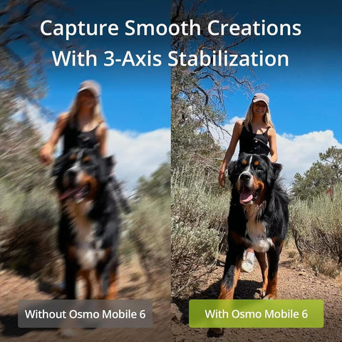 OSMO Mobile 6 Smartphone Gimbal Stabilizer, 3-Axis Phone Gimbal, Built-In Extension Rod, Android and iPhone Gimbal, Vlogging Stabilizer YouTube TikTok video, UAE Version with Official Warranty Support