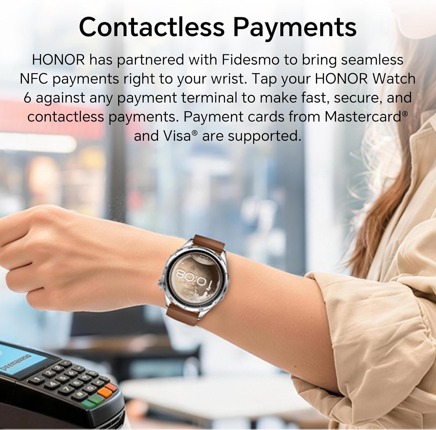 HONOR Watch 6 Smartwatch, 35-Day Battery, Dual-Band GPS, 123 Sports Modes, NFC Payment, 3000 Nits AMOLED Display, AI Health Scan, Twilight Brown Leather Strap