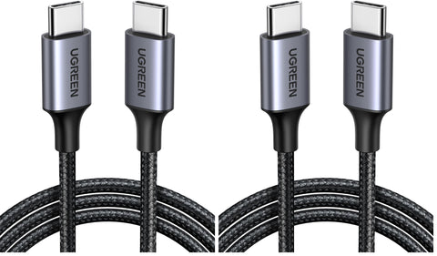 UGREEN Type C Cable 1M, 60W Laptop Compatible USB C Fast Charging Cable | Laptop&Phones Fast Charging,240Mbps data sync,Durable nylon braided usb c cable,Certified safe battery protection