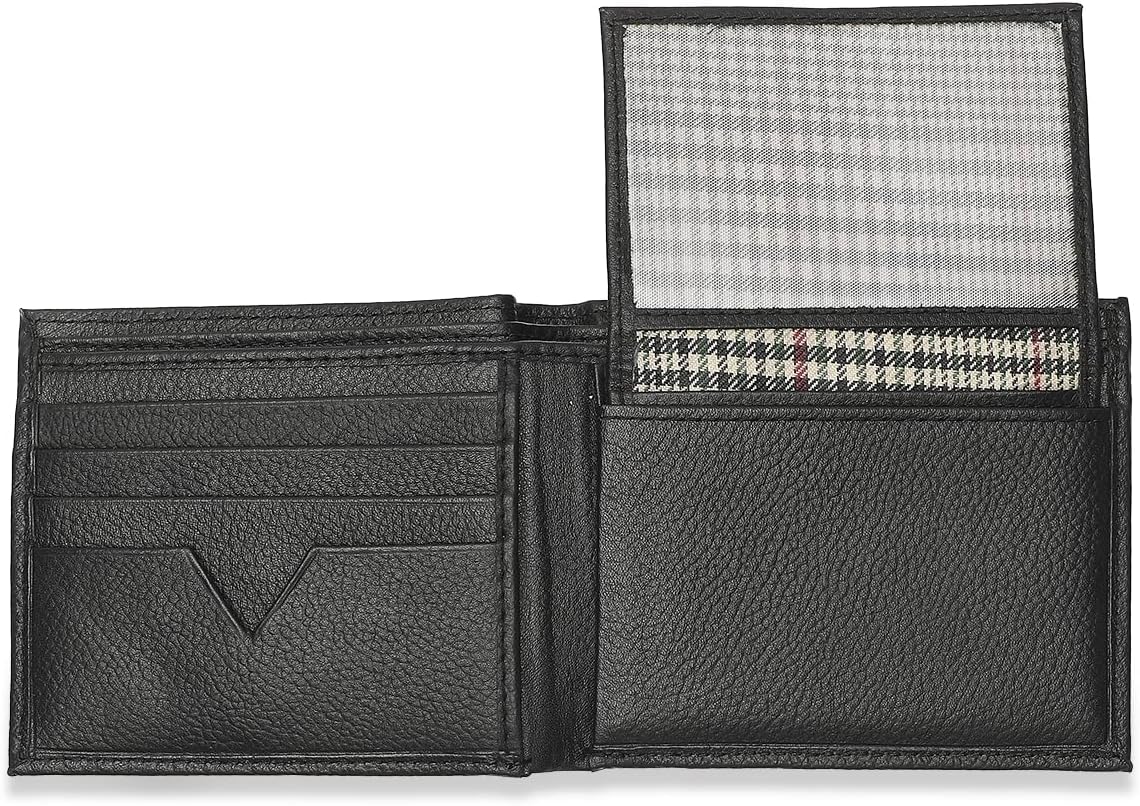 Bi-Fold Organised Wallet Flat Nappa Genuine and Smooth Leather Upper IM2021XDA0007-001-Black
