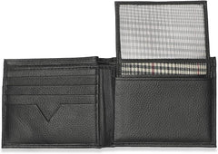 Bi-Fold Organised Wallet Flat Nappa Genuine and Smooth Leather Upper IM2021XDA0007-001-Black