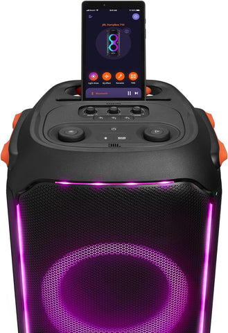 JBL Partybox Ultimate Massive party speaker with powerful sound, multi-dimensional lightshow, and splashproof design.