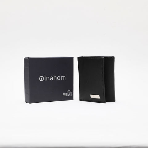 Tri-Fold Organised Wallet Flat Nappa Genuine and Smooth Leather Upper IM2021XDA0005-001-Black