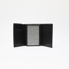 Tri-Fold Organised Wallet Flat Nappa Genuine and Smooth Leather Upper IM2021XDA0005-001-Black