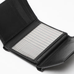 Tri-Fold Organised Wallet Flat Nappa Genuine and Smooth Leather Upper IM2021XDA0005-001-Black