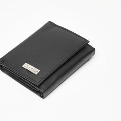 Tri-Fold Organised Wallet Flat Nappa Genuine and Smooth Leather Upper IM2021XDA0005-001-Black