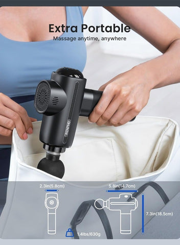 RENPHO RENPHO Thermacool Massage Gun Deep Tissue with Heat and Cold Head, Handheld Muscle Massager with Carry Case, Body Masajeadorfor Home Office Workout, Black | Best Price UAE | Dubai, Abu Dhabi