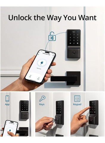 eufy eufy Security Smart Lock C210, 5-in-1 Keyless Entry Door Lock, Built-in WiFi Deadbolt, Smart Door Lock, No Bridge Required, Easy Installation, Touchscreen Keypad, App Remote Control, BHMA Cert | Best Price UAE | Dubai, Abu Dhabi
