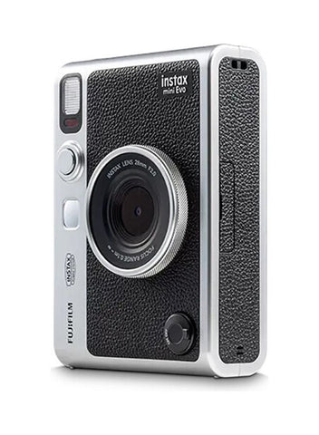 Instax Mini EVO Hybrid Instant Camera – Black (USB-C) | Instant Print with Digital Preview, Creative Modes & Built-In Selfie Mirror