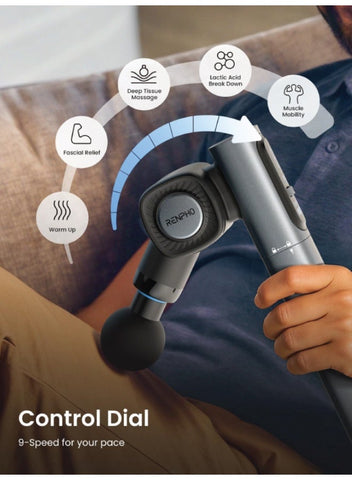 RENPHO Massage Gun with Adjustable Angles and Extension Handle Handheld Percussion Muscle Massager Deep Tissue with Portable Carry Case for Men Women Extend 2 | Best Price UAE | Dubai, Abu Dhabi