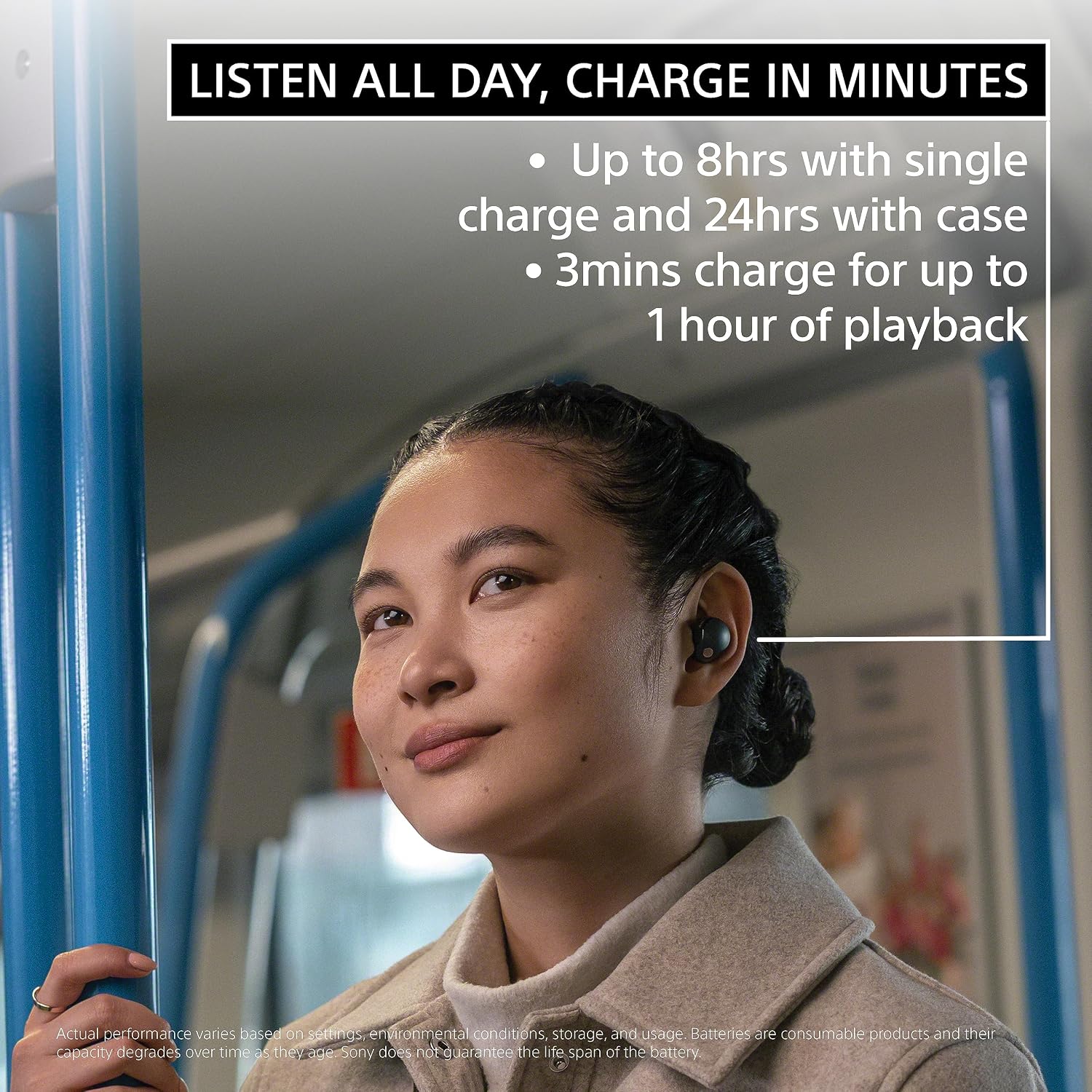Sony WF-1000XM5 The Best Truly Wireless Noise Cancelling Earbuds, Hi-Res Audio, 24 hours battery life, Multipoint Connection, IPX4 Water Resistance, Black, UAE Version - 1-Year warranty