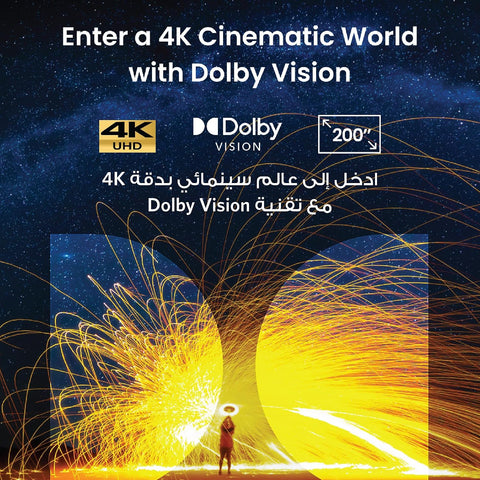 Anker NEBULA Cosmos 4K SE Laser+LED Dolby Vision Projector, 4K projector with 1800 ANSI Lumens High Brightness, 200" Huge Screen, Enhanced Image Quality, Google TV, Portable Projector with Handle