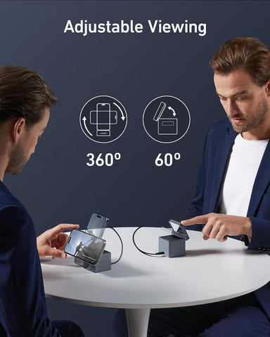Anker 3-in-1 Cube Compatible with MagSafe - 15W Fast Charging, Foldable Wireless Charge Station for Apple Watch, iPhone 17/16/15, and AirPods Pro (Charger and Interchangeable Plugs Included)