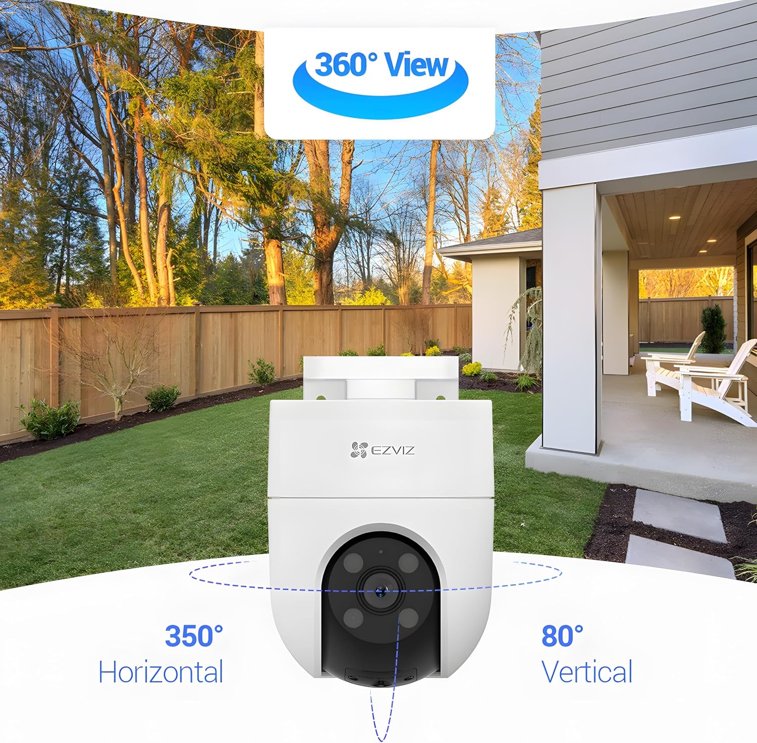 EZVIZ H8C 4G Camera, 2K Resolution, AI Powered Human Detection, Color in Night, Two Way Talk, Weatherproof Design, All SIM Support