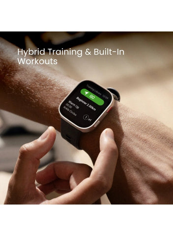 550 mAh Amazfit Bip Max 50mm Smartwatch, 2.07" AMOLED Display, 20 Days of Battery, GPS, 4GB Storage, Offline Maps, Fitness Tracker, Hybrid Training, 150+ Sports, HYROX Mode, 5 ATM for Android & iPhone, Silver silver