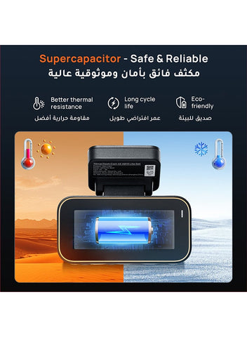 70mai A810 Lite Dash Cam, 4K Front & 1080P Rear, Night Vision, Supercapacitor, 64GB SD Card Included, GPS, 3.18" IPS Display, 24H Parking Mode (Optional)