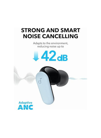 Soundcore soundcore R50i NC by Anker Noise Cancelling Earbuds, Strong and Smart Noise Cancelling, Powerful Bass, 45H Playtime, 2-in-1 Case and Phone Stand, IP54, Wireless Earbuds, Bluetooth 5.4, App Control Blue | Best Price UAE | Dubai, Abu Dhabi
Loadin