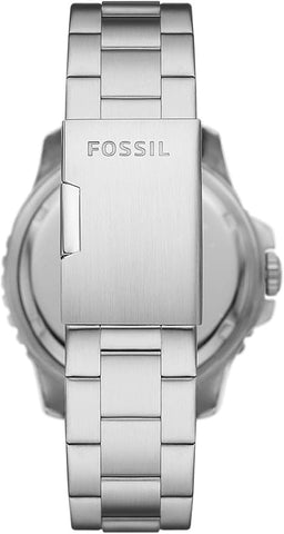 Fossil Men's Blue GMT Stainless Steel Dual Time Watch, Color: Silver (Model: FS5991), Silver, One Size, 46 mm Blue 3 Hand Date Stainless Steel Watch FS5991