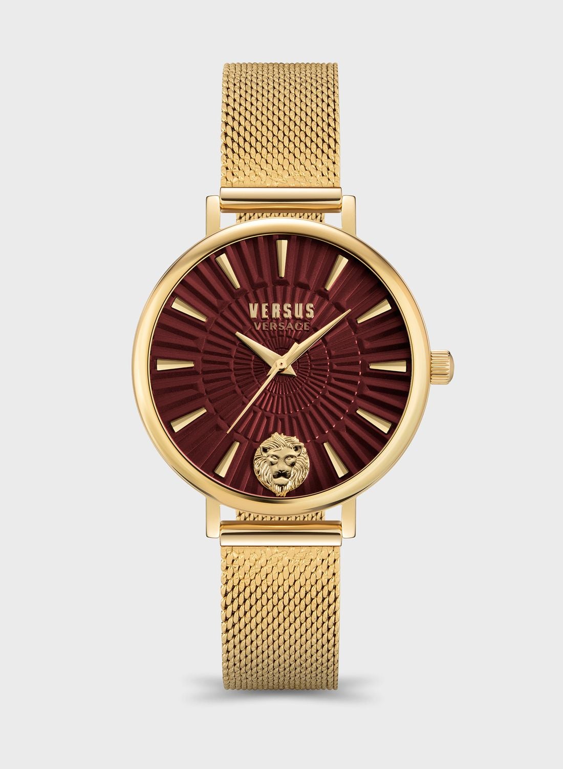 Versus Versace Women's Gold Stainless Steel Mesh Strap Analog Watch VSP1F1621