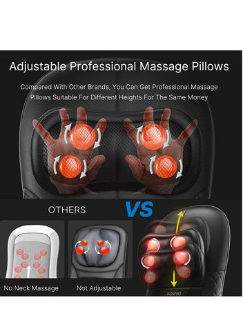RENPHO Shiatsu Back Massager For Chair, Massage Cushion With Heat- Black | Best Price UAE | Dubai, Abu Dhabi