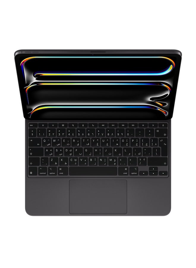 iPad Magic Keyboard for iPad Pro 13-inch (M5 and M4), Great Typing Experience, Built-in Trackpad, Function Row - Arabic - Black