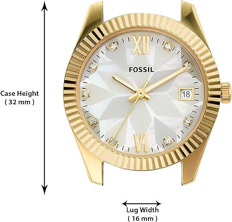 Fossil Women's Scarlette Stainless Steel Quartz Watch, Gold/Black, One Size, Scarlette Mini