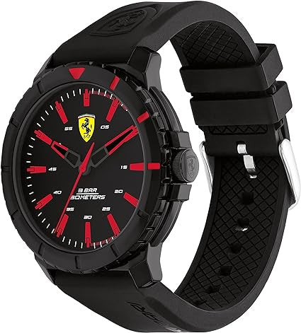 SCUDERIA FERRARI FORZA EVO MEN's BLACK DIAL, BLACK SILICONE WATCH - 0830903