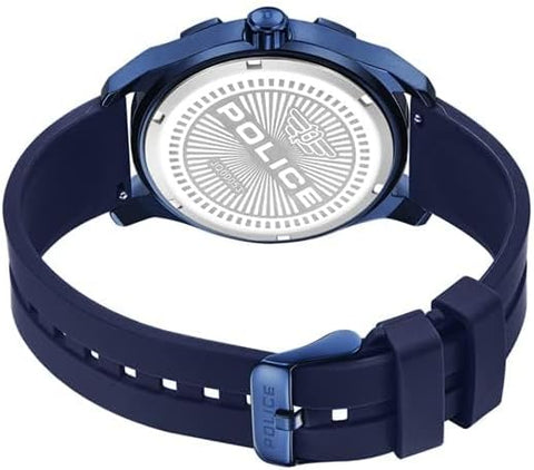 POLICE - Chokery Watch For Men Blue Dial With Blue Silicone Strap - PEWJQ0005303