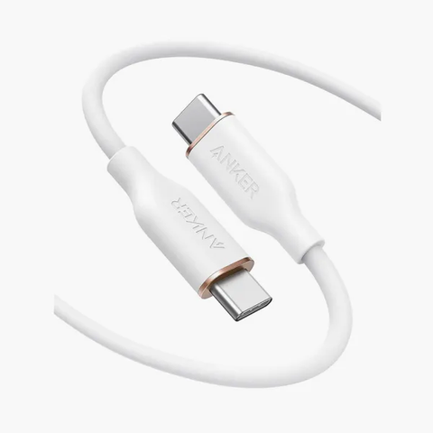 Anker USB-C to USB-C Cable, 643 Cable 100W 6ft, USB 2.0 Type C Charging Cable Fast Charge for MacBook Pro 2020, iPad Pro 2020, iPad Air 4, iPad Mini 6, Galaxy S21, Pixel, Switch (Cloud White)