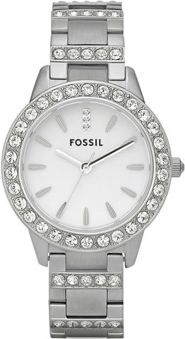 Fossil Jesse Women's Watch with Crystal Accents and Self-Adjustable Stainless Steel Bracelet Band