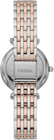 Fossil Women's Carlie Mini Three Hand, Silver-Tone Stainless Steel Watch, ES4649