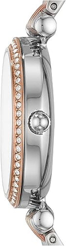 Fossil Women's Carlie Mini Three Hand, Silver-Tone Stainless Steel Watch, ES4649