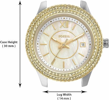 Fossil Women's Stella Mini Stainless Steel Crystal-Accented Multifunction Quartz Watch, Gold Mini, Mini, Stella Mini