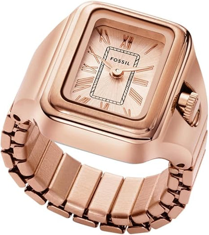 Fossil Women's Quartz Stainless Steel Two-Hand Watch Ring, Color: Rose Gold Raquel (Model: ES5345)