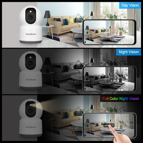 Inahom Pan & Tilt Full HD 5MP Smart Camera with Wi-Fi Support 2.4G or 5G Wi-Fi Motion detection alarm Human Alarm Phone push alarm Supported max 128GB microSD card for recording and playback