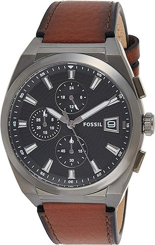 Fossil Men's Everett Chronograph, Gunmetal-Tone Stainless Steel Watch, FS5799