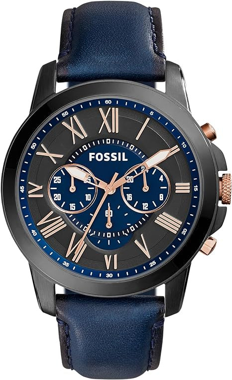 Fossil Leather Mens Quartz Watch