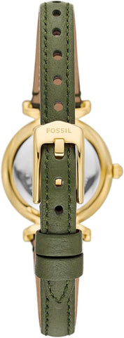 Fossil Carlie Three-Hand Green LiteHide Leather Watch - ES5298