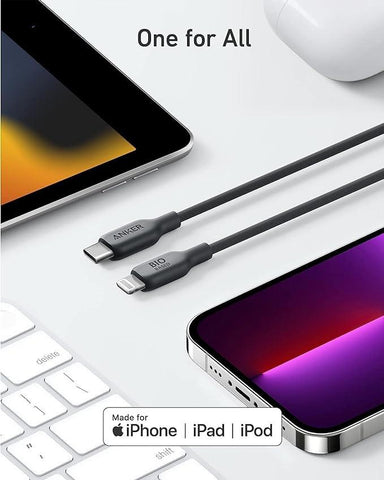 Anker USB-C to Lightning Cable, 541 Cable (Phantom Black, 3ft), MFi Certified, Bio-Based Fast Charging Cable for iPhone 14 14pro 14pro Max 13 13 Pro 12 11 X XS XR 8 Plus (Charger Not Included)