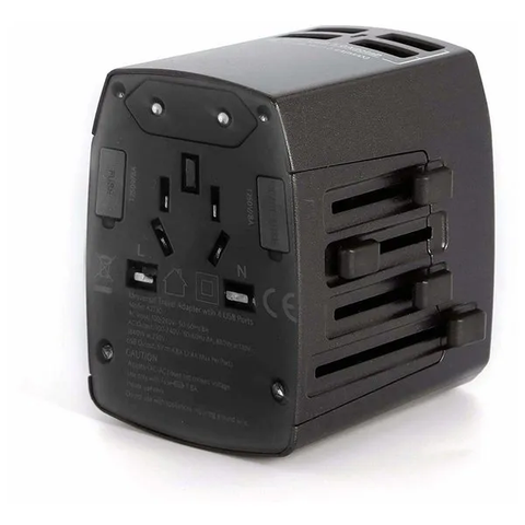 Anker Universal Travel Adapter With 4 Usb Ports, Interchangeable Charger, For Iphone XS/XS Max/Xr/X/8, Galaxy S8/Note 3, Ipad Air 2/Mini And More