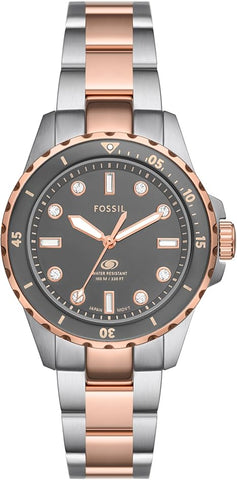 Fossil Women's Dive-Inspired Sports Watch with Stainless Steel, Ceramic, or Silicone Band