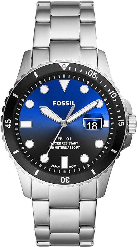 Fossil Men's Water Resistant Analog Watch FS5668, SILVER, FS5668