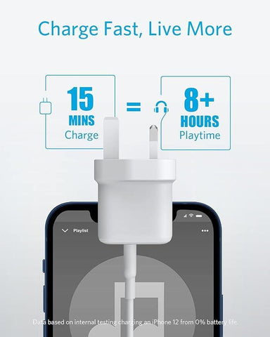 Anker USB C Plug, 20W PIQ 3.0 Fast Charger for the New iPhone, PowerPort III USB-C Charger for iPhone 14 Pro Max/14 Pro/14 Plus/14/13/12/11, iPad/iPad mini, MagSafe, and More (Cable Not Included)